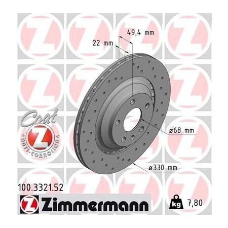 Zimmermann Brake Disc - Sport/Coated, 100332152 100332152